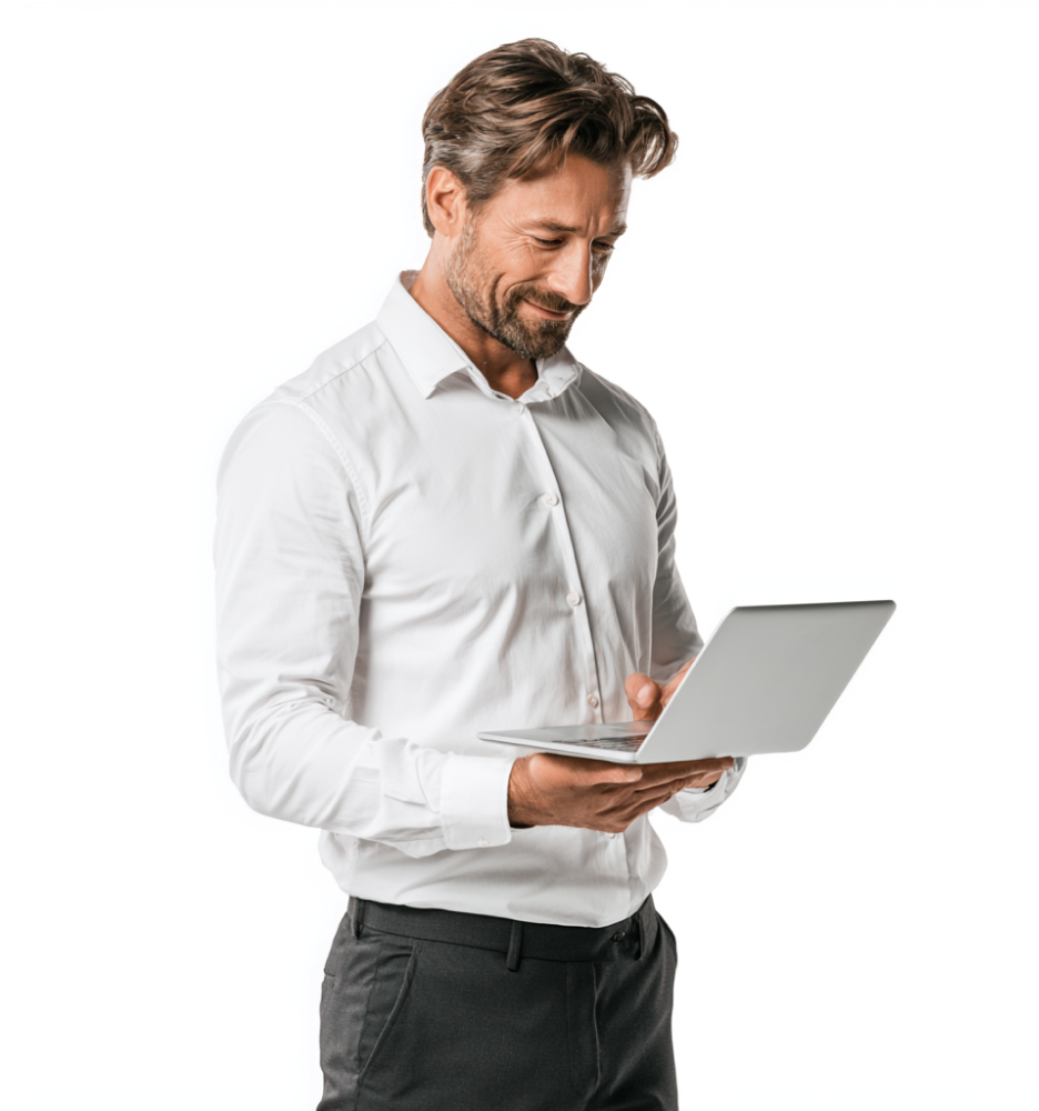 Specjalista pracujący na laptopie